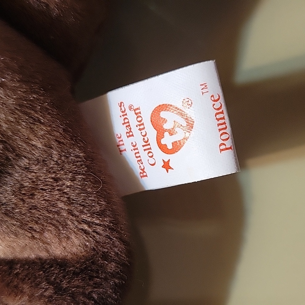 RARE Retired TY Beanie Baby "Pounce" The Brown Cat 😻😺😸 - Picture 6 of 8